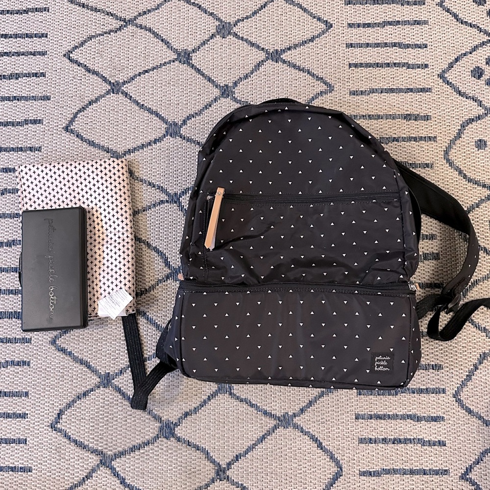 Petunia Pickle Bottom Axis Black and White Polka Dot Back Pack